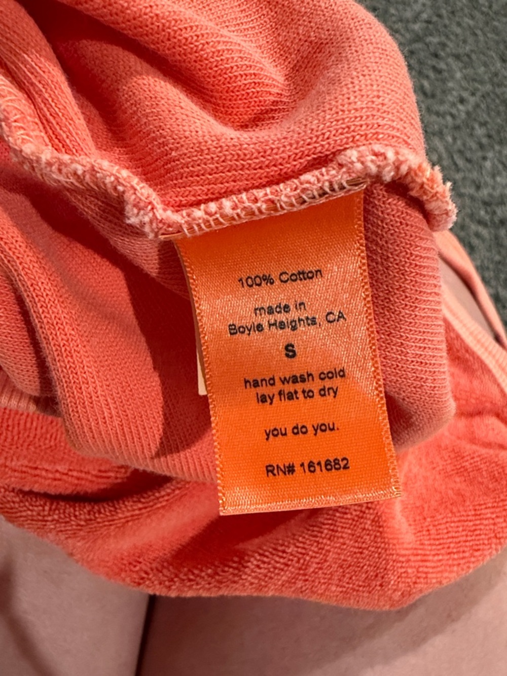 Perfect White Tee Marley loop terry tank. Color is peach/coral. Size Small. - Picture 4 of 4